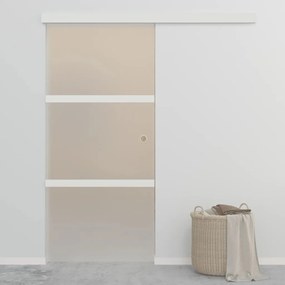 Porta Scorrevole İn Vetro Esg E Alluminio 90x212cm Argento /