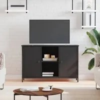 Mobile Porta TV Nero 100x35x65 cm in Legno Multistrato 832778