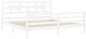 Giroletto con testiera bianco 6ft super king in legno massello