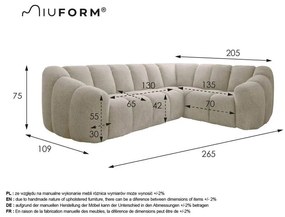Divano angolare verde scuro (con penisola a destra/a L) Shell – Miuform