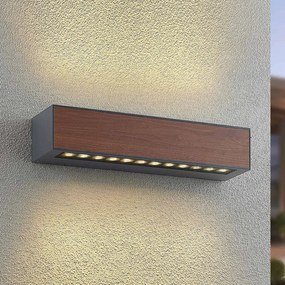 Arcchio Miraz applique LED da esterni, look legno