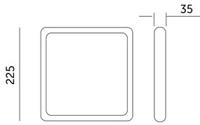 Plafoniera LED SIGARO SQUARE LED/24W/230V 4000K IP40