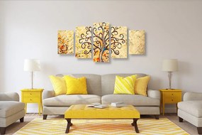 Quadri 5 pezzi – Simbolo dell'albero della vita