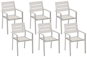 Set di 6 sedie da pranzo alluminio anodizzato bianco VERNIO Beliani