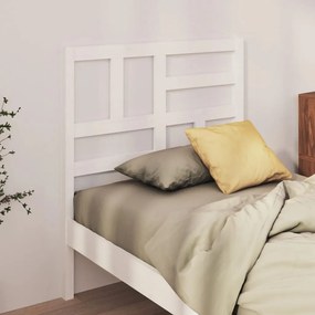 Testiera Per Letto Bianca 81x4x104 Cm İn Legno Massello Di Pino /