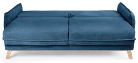 Divano letto in velluto a coste blu 218 cm Tori - Bonami Selection