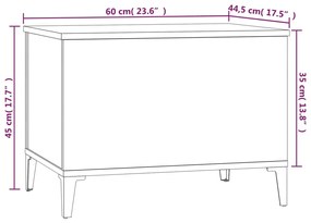 Tavolino Salotto Rovere Sonoma 60x44,5x45 cm Legno Multistrato