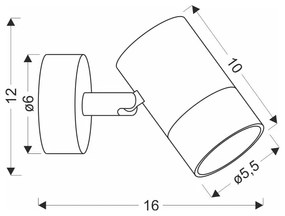 Lampada da parete in colore nero-oro Tobi - Candellux Lighting