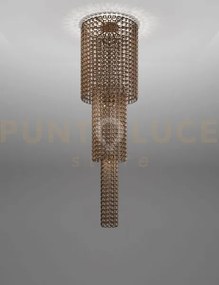 Giogali lampadadario a soffitto ca1 cristallo bronzo e bronzo opaco...