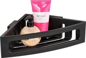 Mensola angolare nera autoportante in plastica per il bagno Bralia - Wenko