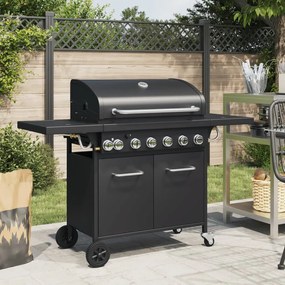 Griglia Barbecue A Gas Con 7 Bruciatori Nero İn Acciaio /