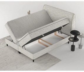 Letto boxspring grigio chiaro con contenitore 200x200 cm Melba - Maison de Rêve