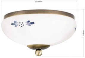 Orion DL 7-672 - Plafoniera LANDHAUS 1xE27/60W/230V diametro 21 cm bronzo/bianco