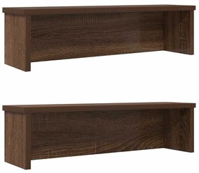 Scaffali Da Cucina Impilabili 2 Pz Rovere Marrone 60x15x16 Cm /