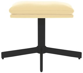 Poggiapiedi bianco crema 60x60x36 cm in velluto