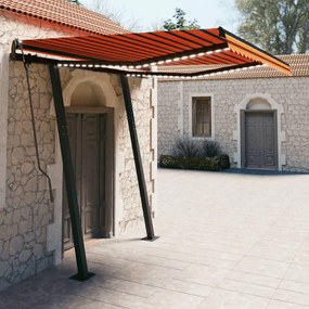 Tenda Automatica Con Sensore Vento Led 3x2,5 M Arancio Marrone /