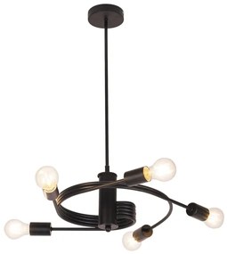 Rabalux 2098 - Lampadario fisso CARLY 5xE27/15W/230V nero