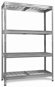 Scaffale in kit 4 ripiani L 120 x P 45 x H 180 cm cromato, portata per ripiano 300 kg