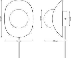 Applique da Parete FIERO M WL1 G9 con Presa Elettrica e Interruttore