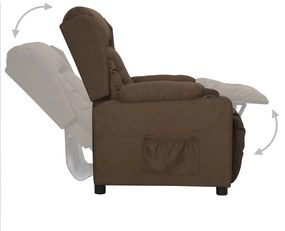 Poltrona reclinabile in tessuto marrone