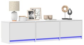 Mobile Porta Tv Con Led Bianco 165x34x40 Cm İn Truciolato /