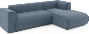 Divano angolare blu (con penisola a destra/con chaise lounge) Merid – Ropez