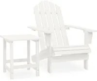 Sedia Adirondack da Giardino con Tavolo Abete Massello Bianco cod mxl 44937