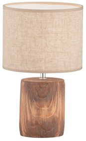 Lampada da tavolo marrone/beige in calcestruzzo con paralume in tessuto (altezza 35 cm) Malik – Fischer &amp; Honsel