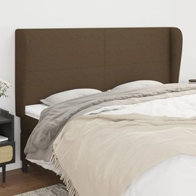 Testiera Ad Orecchio Marrone Scuro 183x23x118/128 Cm İn Tessuto /