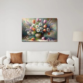 Quadro su tela – Bouquet di tulipani e margherite
