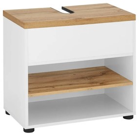 Mobile bianco effetto rovere per lavabo 60x57 cm Thessa - Støraa