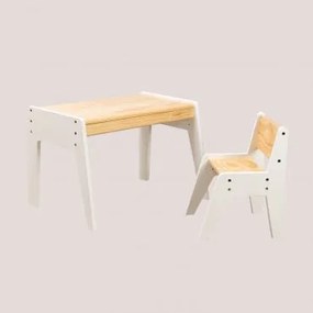 Set tavolo e sedia in legno Blaby Kids Bianco - Sklum