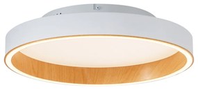 Plafoniera di design bianca con legno 40cm incl. LED con interruttore a 3 vie - Ingo