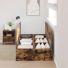 Struttura letto  rovere affumicato legno massello singolo standard