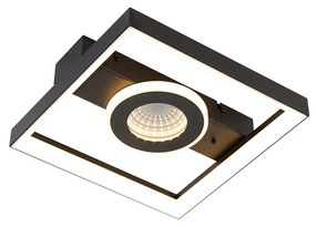 Lampada da soffitto di design nera con LED dimmerabile e telecomando - Traforo