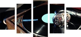 Quadri 5 pezzi – Grammofono con disco in vinile