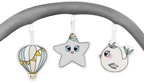 Lionelo - Lettino da viaggio FLOWER Grigio Scandi