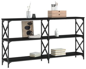 Tavolino Consolle Nero 156x28x80,5 cm in Legno Multistrato