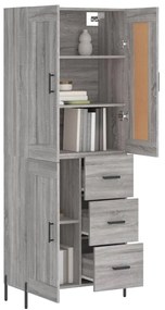 Credenza grigio sonoma 69,5x34x180 cm in legno multistrato