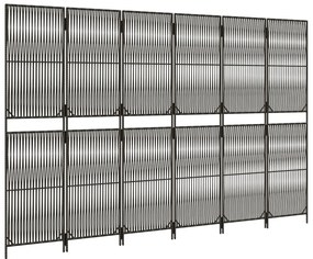 Divisorio per ambienti a 6 pannelli grigio in polyrattan