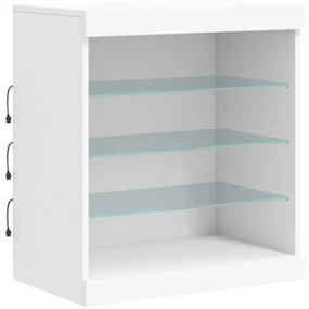 Credenza con luci led bianca 60,5x37x67 cm