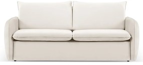 Divano letto in velluto crema 214 cm Vienna - Cosmopolitan Design