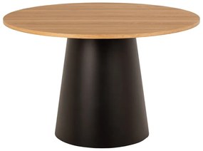 Tavolo da pranzo rotondo nero-naturale con piano in rovere ø 120 cm Soli - Actona