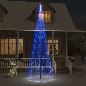 Albero di Natale Pennone con LED di diverse intensità e altezze, Blu / 500 cm / 732