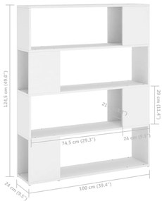 Libreria/Divisorio Bianco 100x24x124 cm