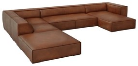Divano angolare in pelle marrone cognac (angolo sinistro) Madame - Windsor &amp; Co Sofas