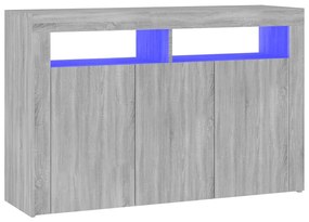 Credenza con luci led grigio sonoma 115,5x30x75 cm