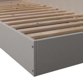 Letto singolo grigio/beige in pino massiccio rete non inclusa 90x200 cm Carter – WOOOD