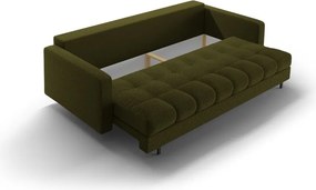 Divano verde allungabile/con contenitore con rivestimento in bouclé 222 cm Bali – Cosmopolitan Design