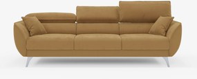 Michelangelo 4 Posti – Divano con 3 sedute estensibili e poggiatesta reclinabili in elegante tessuto vellutino smacchiabile T30